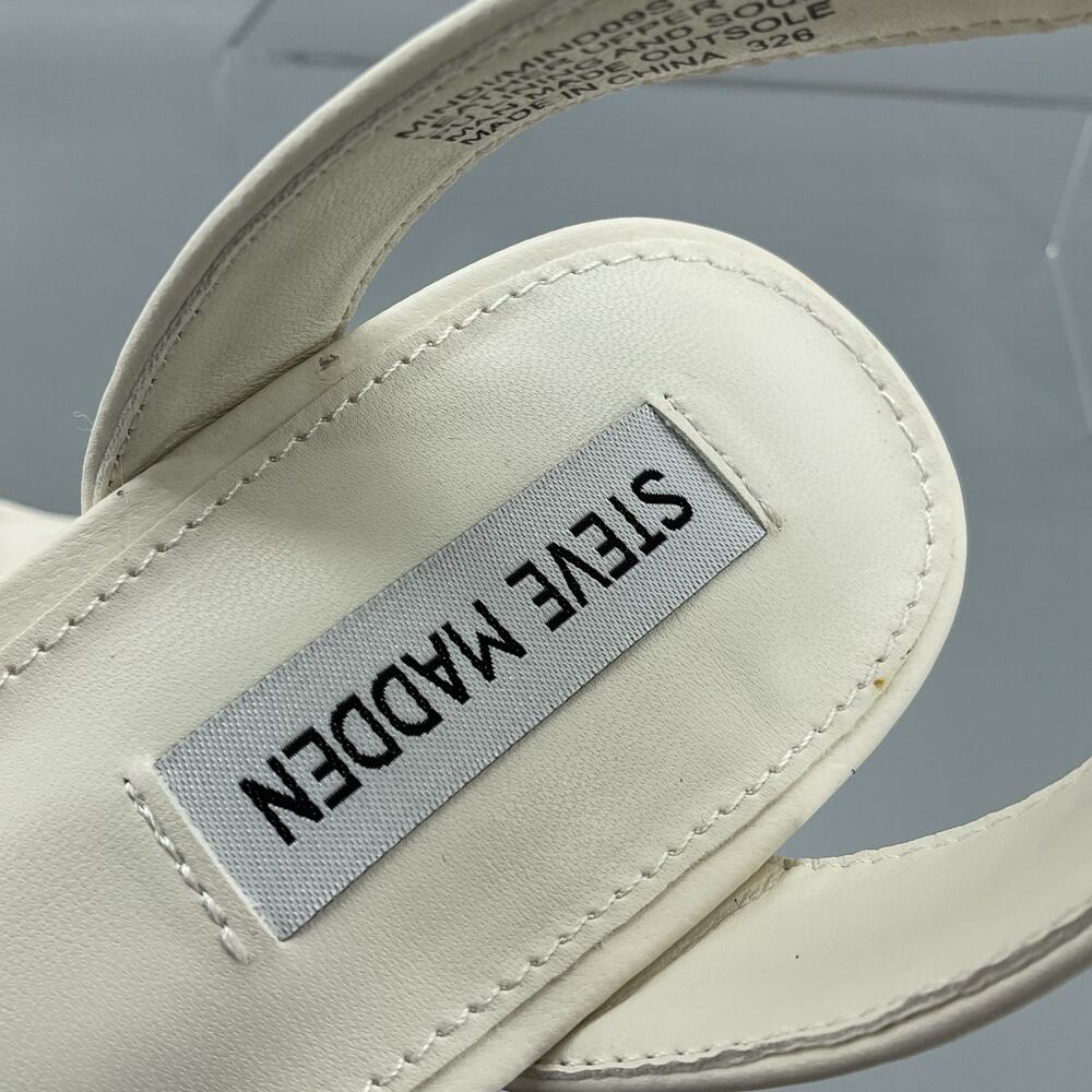 New Steve Madden Women’s Mindi Block Heel City Sandals White Size 9 - Picture 8 of 11